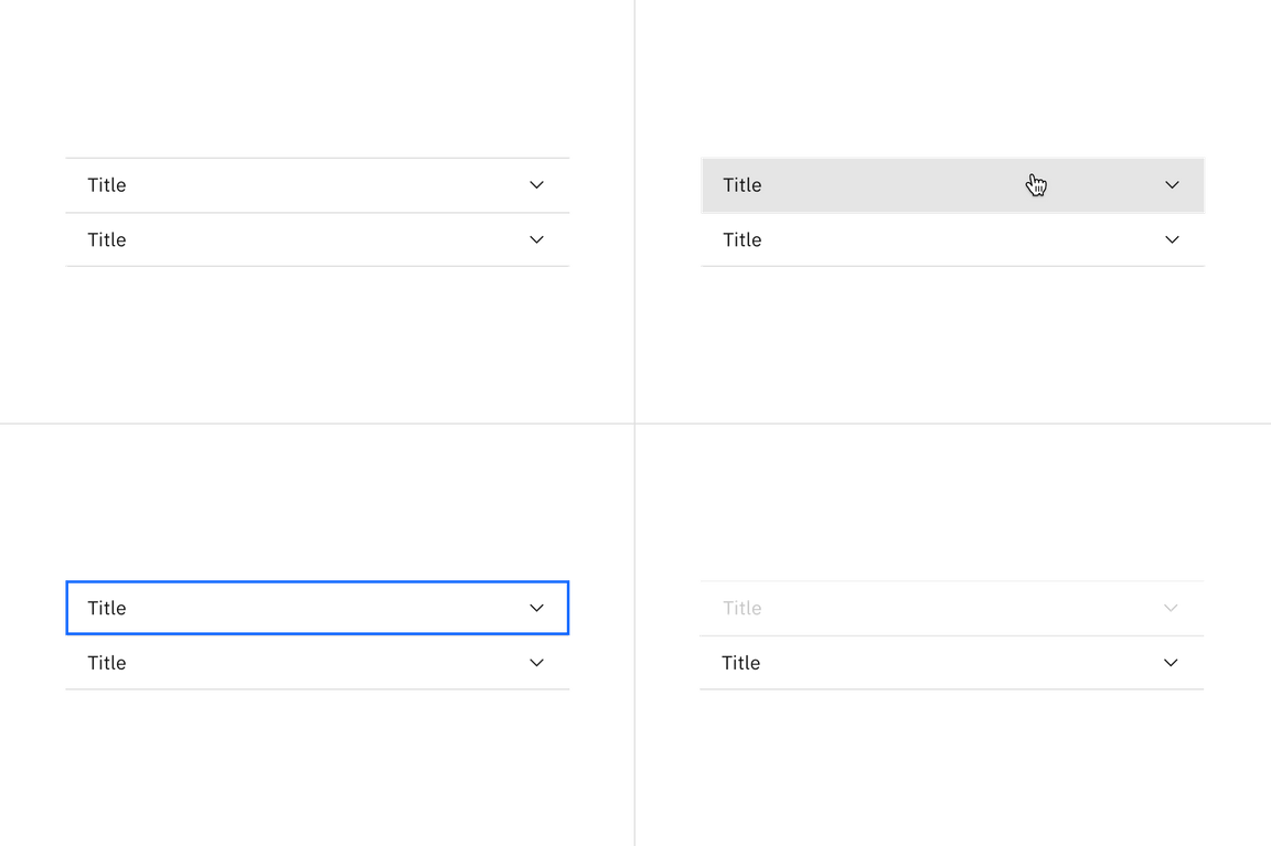 accordion interactives states